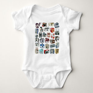Vintage Camera Montage Baby Bodysuit