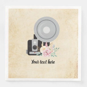 Vintage camera napkin