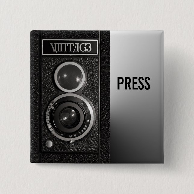 Vintage Camera On Media and Press Badge (Front)