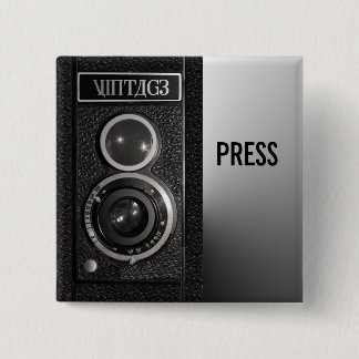 Vintage Camera On Media and Press Badge