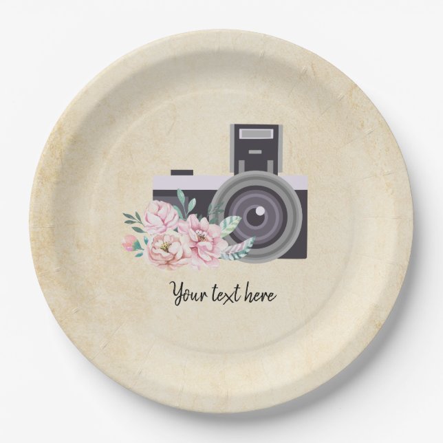 Vintage camera paper plate (Front)