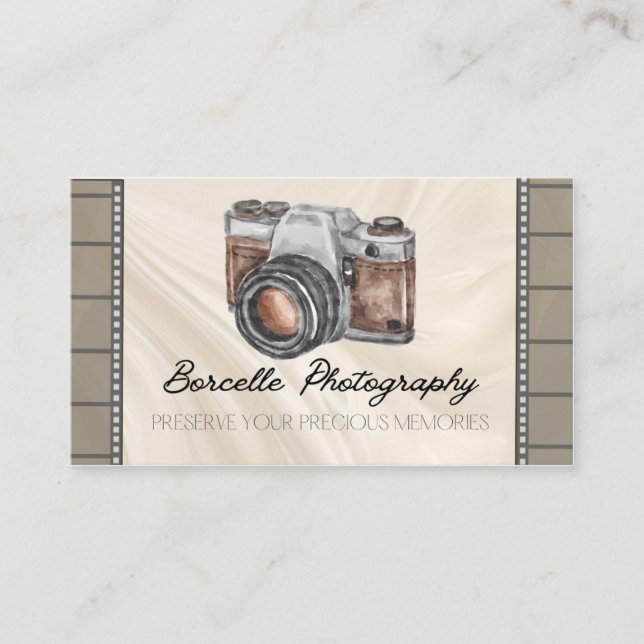 Vintage Camera Photography Business Card (Front)