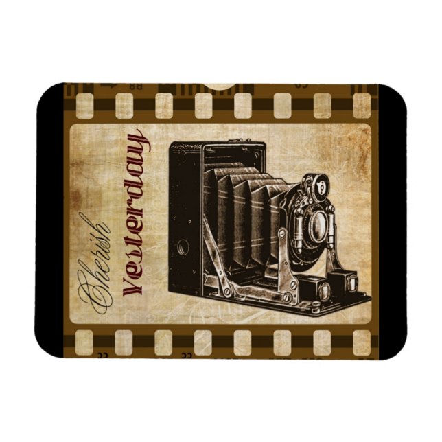 Vintage camera photography film magnet (Horizontal)
