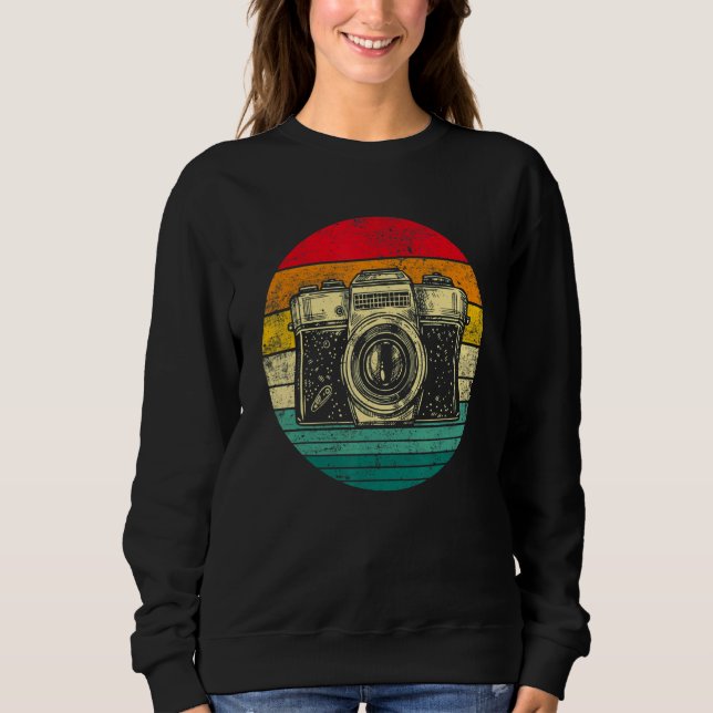 Vintage Camera Photography  Retro Photographer Gra Sweatshirt (Front)