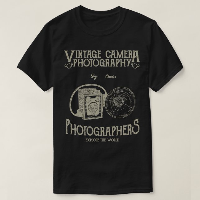 Vintage Camera Photography T-Shirt (Design Front)