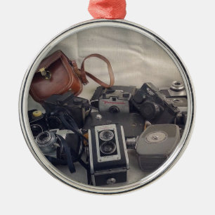 Vintage Camera Still Life Metal Tree Decoration