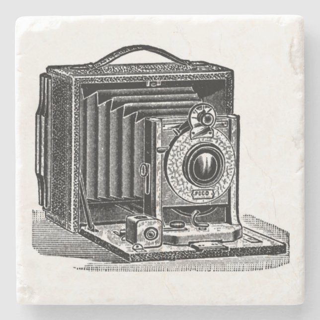 Vintage Camera Stone Coaster (Front)