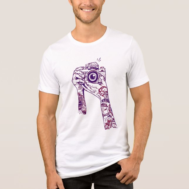 Vintage Camera & Tattoos Tri-Blend Shirt (Front)