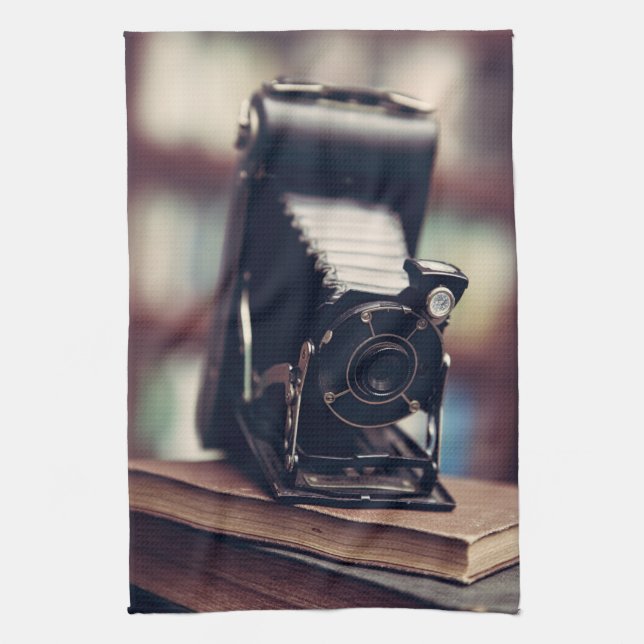 Vintage Camera Tea Towel (Vertical)