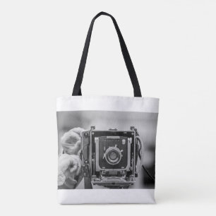 Vintage camera tote bag
