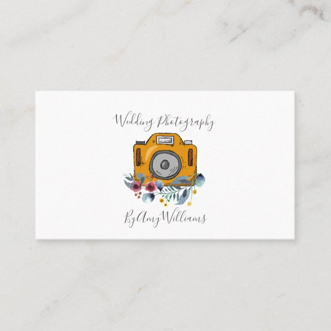 Vintage Camera Wedding Photographer Business Card (Front)