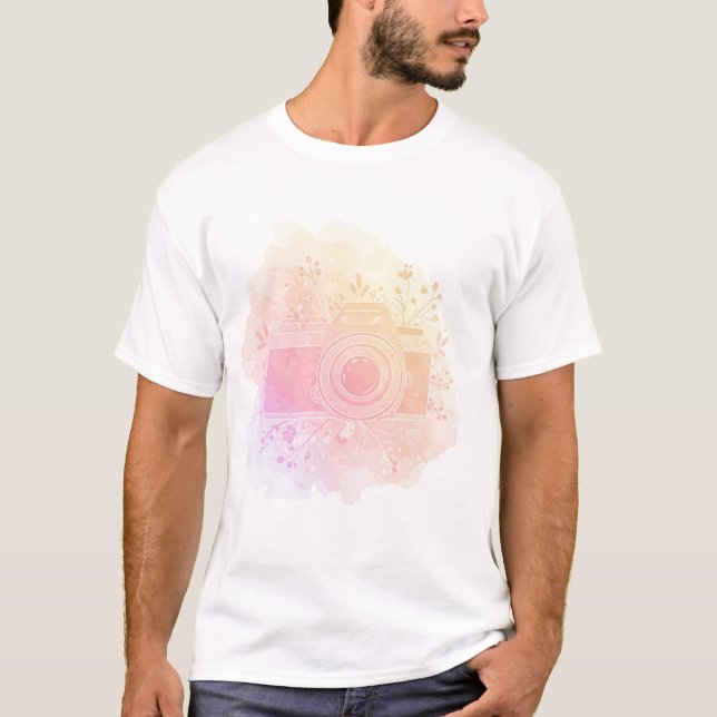 vintage camera with flower T-Shirt (Front)