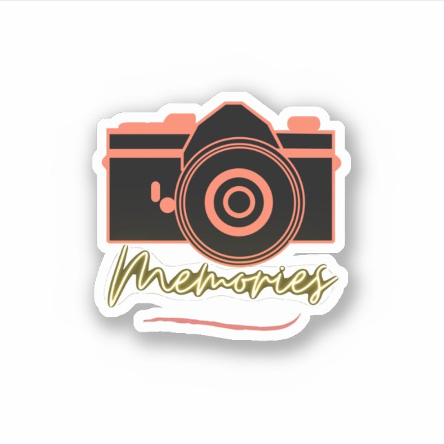 vintage Camera with memories text Sticker (Front)