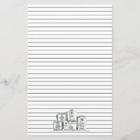 Vintage Cameras Black Lined Letter Stationery