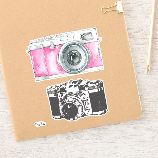 Vintage Cameras DSLR SLR Photographer Vinyl Sticke (Notebook)