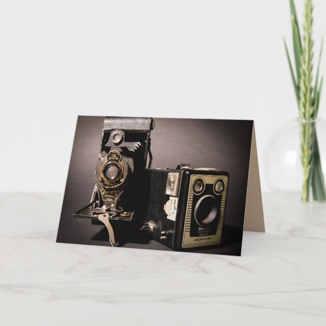 vintage cameras greeting card (Front)