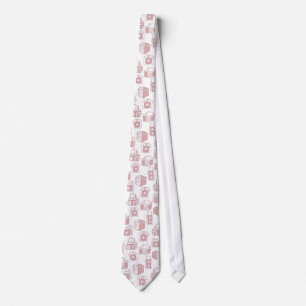 Vintage Cameras Retro Pattern (White / Pink) Tie