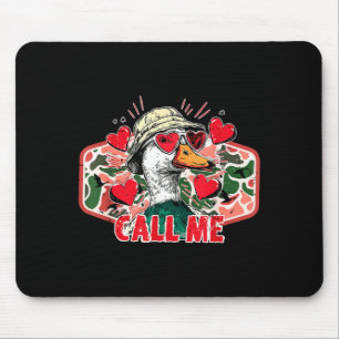 Vintage Camo Call Me Duck Hunting Valentines Funny Mouse Pad