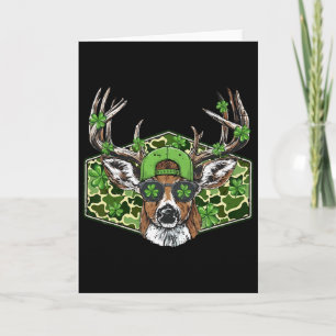 Vintage Camo Deer Hunter Lucky Shamrock Buck St Pa Card