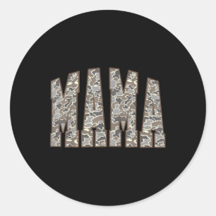 Vintage Camo Hunting Mama Old Camo Mum Mothers Day Classic Round Sticker