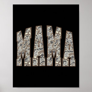 Vintage Camo Hunting Mama Old Camo Mum Mothers Day Poster