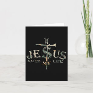 Vintage Camo Jesus Cross Christ Saved My Life Quot Card