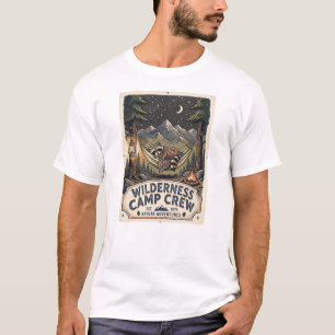 Vintage Camp Crew Racoon Hammock Nature Lover Gif T-Shirt