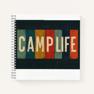Vintage Camp Life Typography Notebook