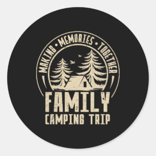 Vintage Camper Camp Family Camping Trip 2025 Match Classic Round Sticker