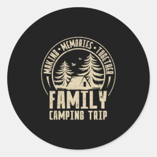 Vintage Camper Camp Family Camping Trip 2025 Match Classic Round Sticker