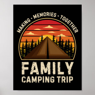 Vintage Camper Camp Family Camping Trip 2025 Match Poster