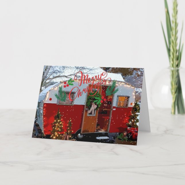 Vintage Camper Christmas Card (Front)