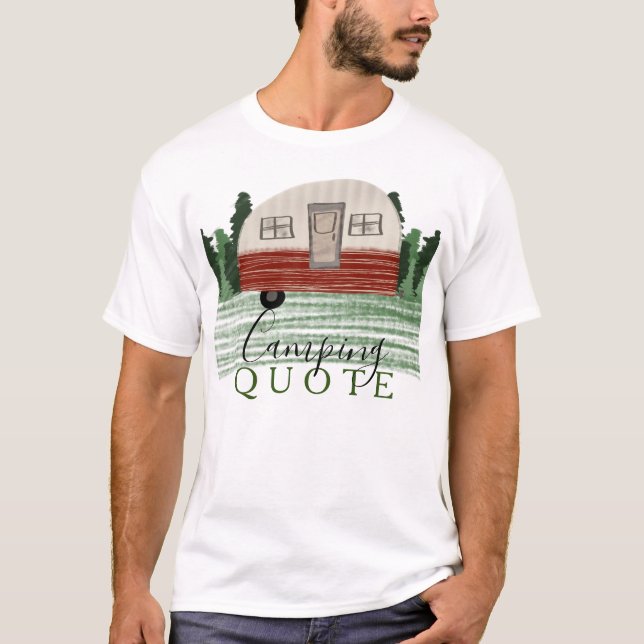 Vintage Camper Couples Camping T-Shirt (Front)
