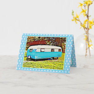 Vintage Camper Hello Friend Greeting Card