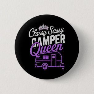 Vintage Camper Queen Sassy RV Vibes Camping 6 Cm Round Badge