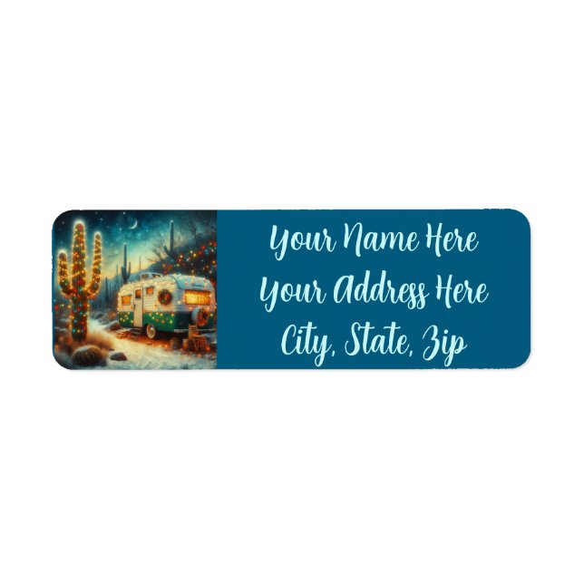 Vintage Camper Saguaro Cactus Christmas Desert (Front)