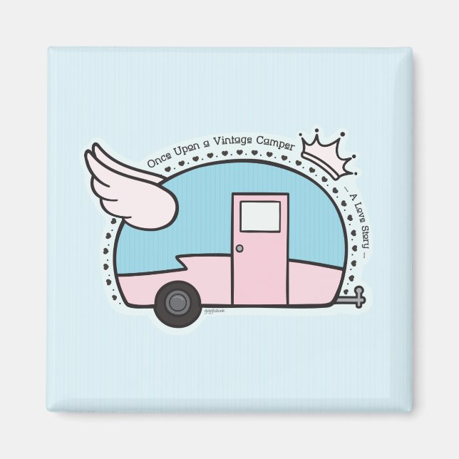 Vintage Camper Trailer Magnet (Front)
