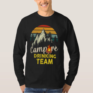 Vintage Campfire Drinking Team Camping Beer T-Shirt