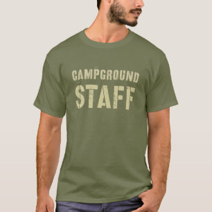 Vintage CAMPGROUND STAFF Summer Counselor Camp Tea T-Shirt