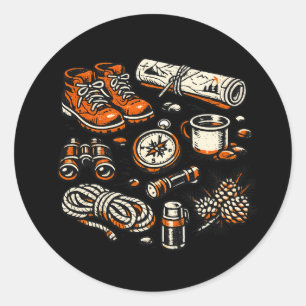 Vintage Camping Essentials Sticker   Retro Outdoor