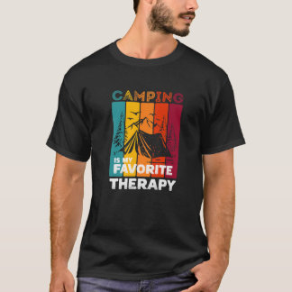 Vintage Camping Is My Favorite Therapy Funny T-Shirt