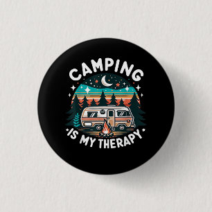 Vintage Camping Is My Therapy Family Adventure Out 3 Cm Round Badge