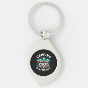 Vintage Camping Is My Therapy Family Adventure Out Key Ring