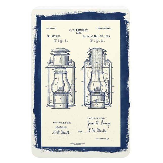 Vintage Camping Lamp Patent Magnet (Vertical)