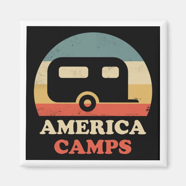 Vintage Camping Magnet (Front)
