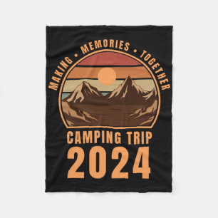 Vintage Camping Matching Family Camper Group Campi Fleece Blanket