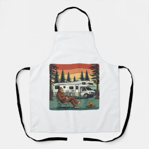 Vintage Camping Motorhome RV Bigfoot Adventure Apron