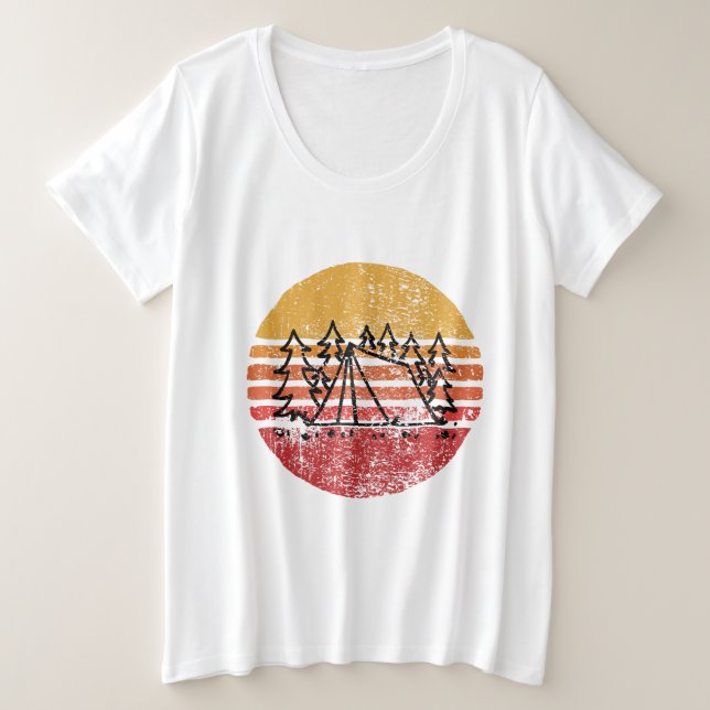 Vintage Camping Plus Size T-Shirt (Design Front)