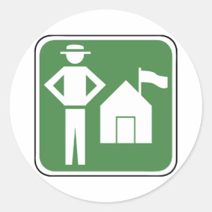 Vintage Camping Sign Classic Round Sticker