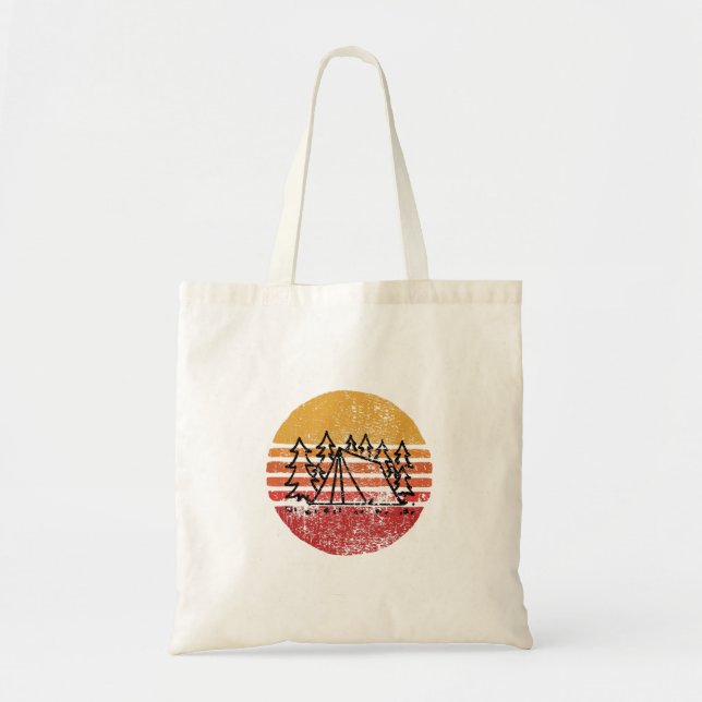 Vintage Camping Tote Bag (Front)